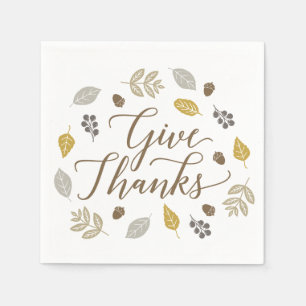 Fall Foliage Danke Erntedank Napkins Serviette