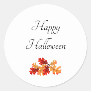 Fall Foliage Elegant Happy Halloween Runder Aufkleber