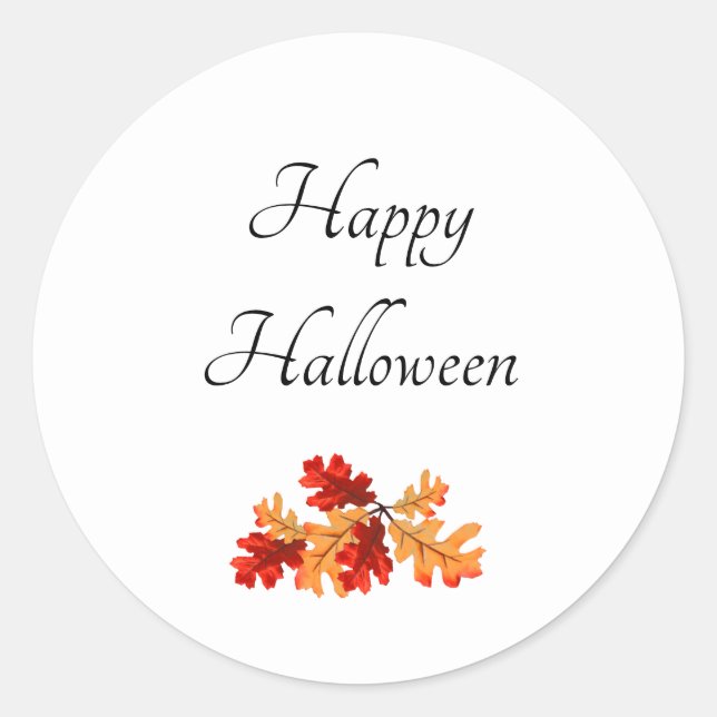 Fall Foliage Elegant Happy Halloween Runder Aufkleber (Vorderseite)