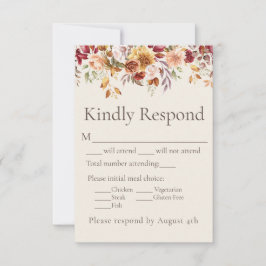 Fall Foliage Elfenbein Hochzeitsreaktion UAWG RSVP Karte