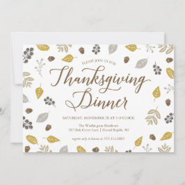 Fall Foliage Erntedank Dinner Party Einladung