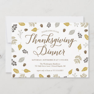 Fall Foliage Erntedank Dinner Party Einladung