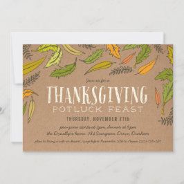 Fall Foliage Erntedank Dinner Party Einladung