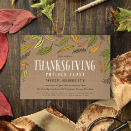 Fall Foliage Erntedank Potluck Dinner Einladung