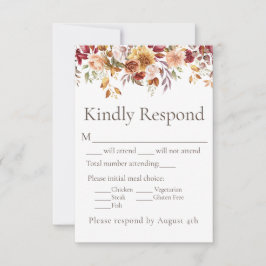 Fall-Foliage-Hochzeitungs-RSVP-Karte RSVP Karte