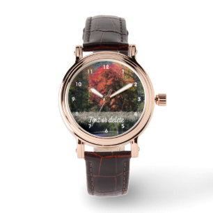 Fall Foliage Marsh Orton Personalisiert Armbanduhr