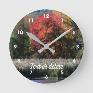 Fall Foliage Marsh Orton Personalized Runde Wanduhr