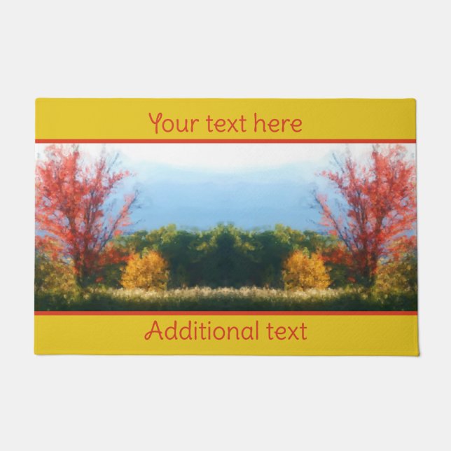 Fall Foliage Nature Foto Malerei Personalisiert Fußmatte (Vorderseite)