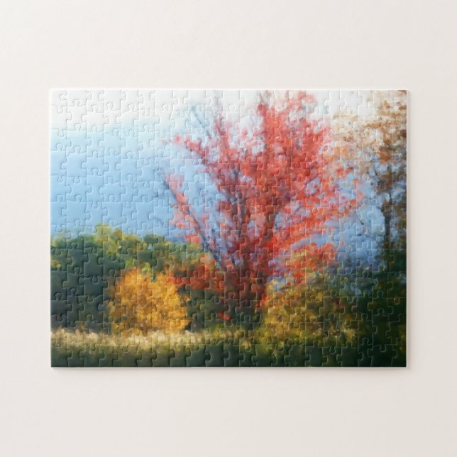Fall Foliage Nature Foto Malerei Puzzle (Horizontal)