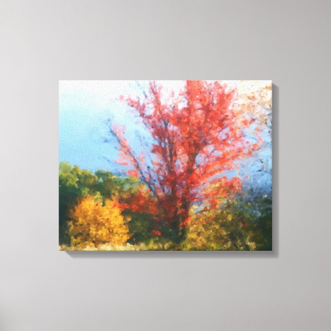 Fall Foliage Nature Painting Leinwanddruck (Vorderseite)