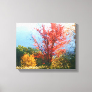 Fall Foliage Nature Painting Leinwanddruck