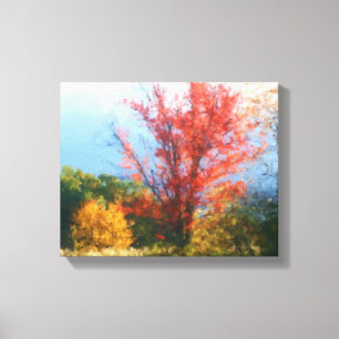 Fall Foliage Nature Painting Leinwanddruck