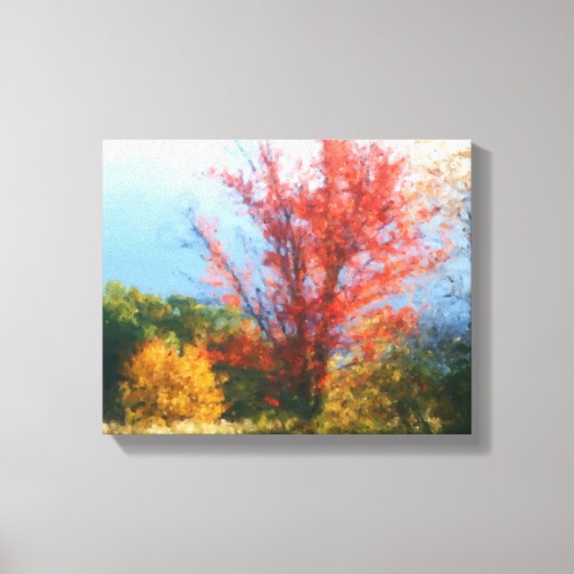 Fall Foliage Nature Painting Leinwanddruck (Vorderseite)