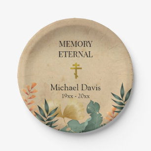 Fall Foliage Orthodox Christliche Beerdigung Pappteller