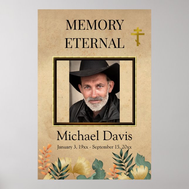 Fall Foliage Orthodox Christliche Beerdigung Poster (Vorne)