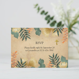 Fall Foliage Orthodox Christliche Beerdigung RSVP Karte