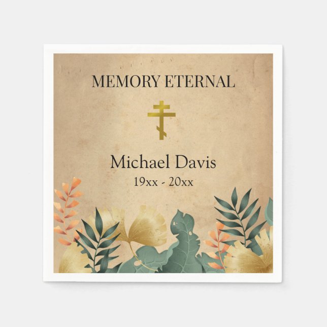 Fall Foliage Orthodox Christliche Beerdigung Serviette (Vorderseite)