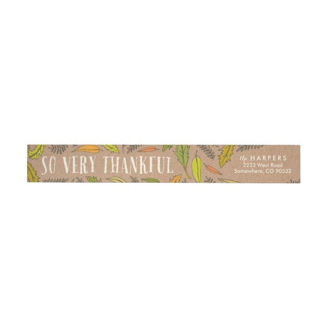 Fall Foliage Thankful Envelope Wrap Address Labels (Person)