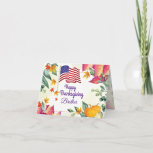 Fall Foliage und Erntedank Holi von der US-Flagge Feiertagskarte