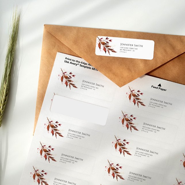 Fall Foliage Whimsical Watercolor-Adressetikett (Von Creator hochgeladen)