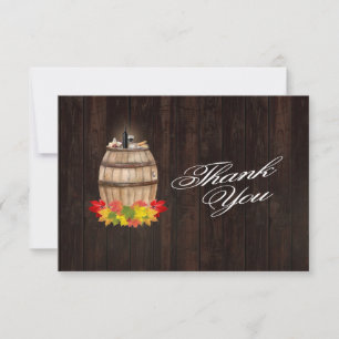 Fall Foliage Wine Barrel Weinberg Hochzeit Dankeskarte