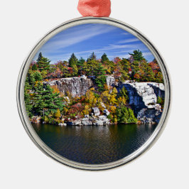 Fall Folias um den Minnewaska-See Silbernes Ornament