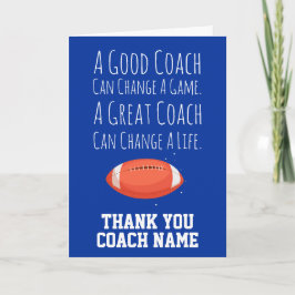 Fall Football Cards Thank You Coach From The Team Karte