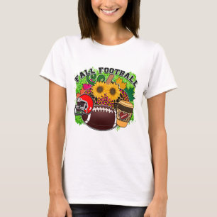 Fall Football Leopard Pumpkin, Sonnenblumen und Ka T-Shirt