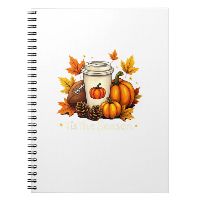Fall Football Tis The Season Pumpkin Autumn Coffee Notizblock (Vorderseite)