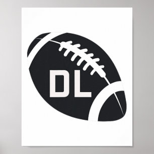 Fall Footbyll Defensive Lineman Dl D Line Verteidi Poster
