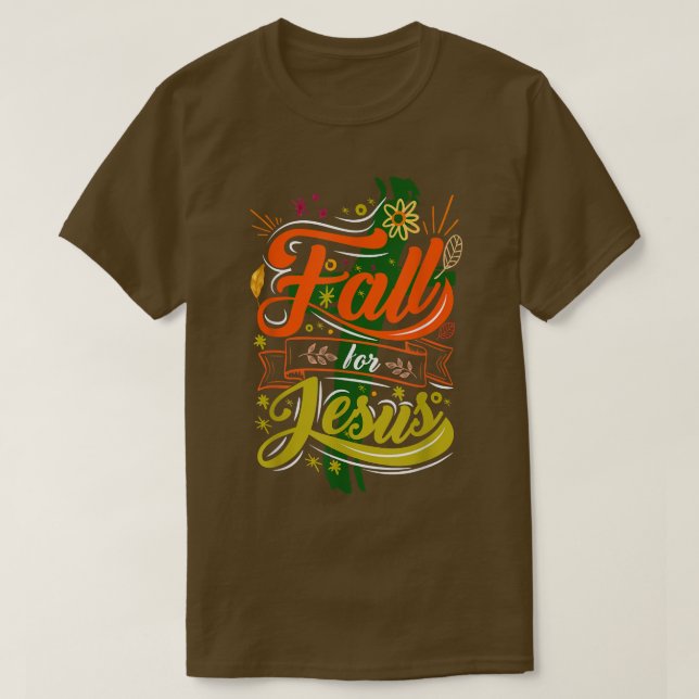 Fall for Jesus Autumn Leaves  T-Shirt (Design vorne)