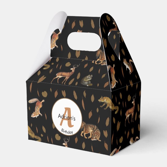Fall Forest Animals Autumn Leaves Geschenkschachtel (Vorderseite)
