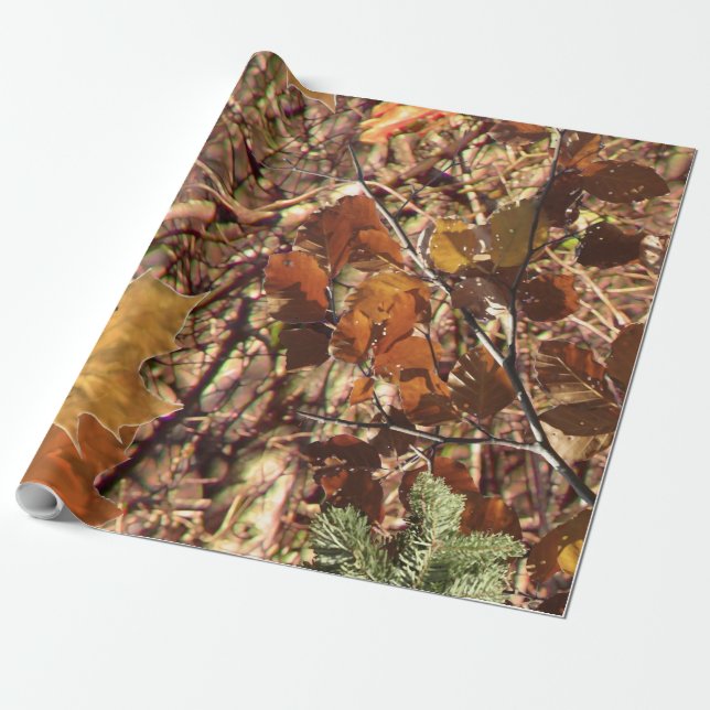 Fall Forest Bush Camouflage Geschenkpapier (Ungerollt)