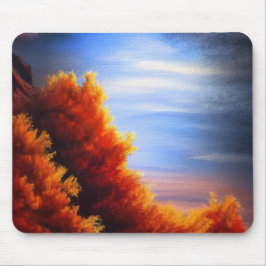 Fall Forest by Ocean Mousepad