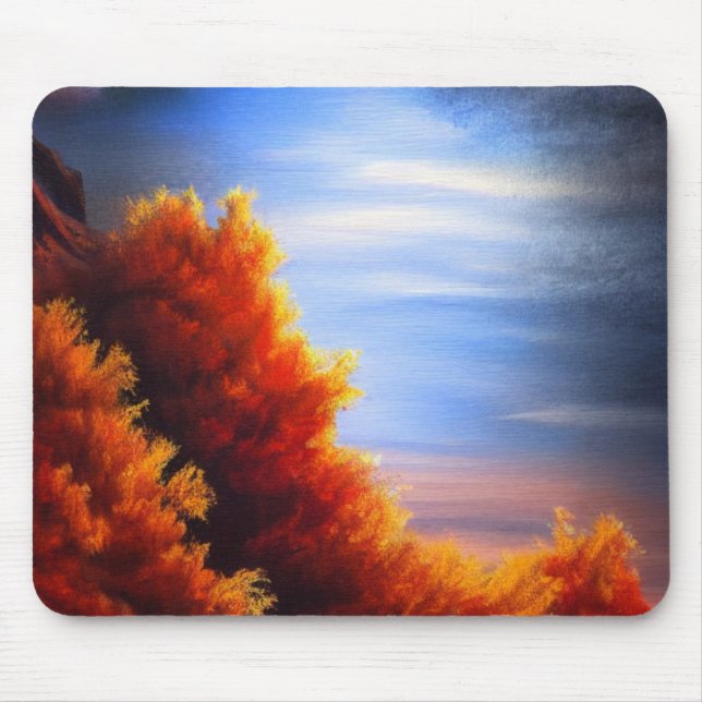 Fall Forest by Ocean Mousepad (Vorne)
