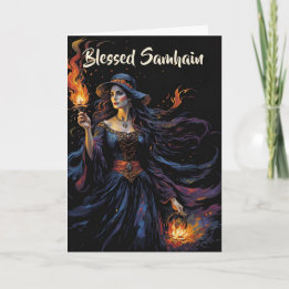 Fall Forest gesegnet Samhain Night Pagan Hexe Karte