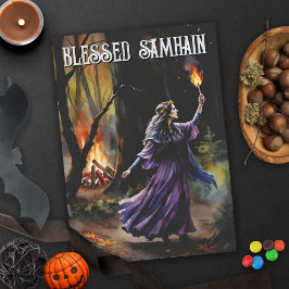 Fall Forest gesegnet Samhain Night Pagan Hexe Karte
