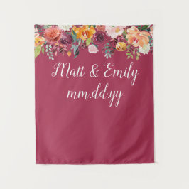 Fall Foto Stand Prop Burgundy Wedding Background Wandteppich