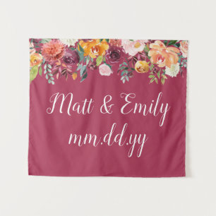 Fall Foto Stand Prop Burgundy Wedding Background Wandteppich