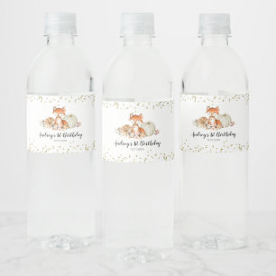 Fall Fox Sie ist eine wilde Wasserflasche zum Gebu Wasserflaschenetikett