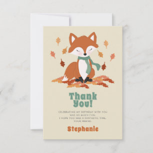 Fall Fox Wald Geburtstags Dankeschön Einladung