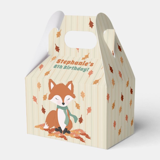 Fall Fox Woodland Geburtstag Geschenkschachtel (Rückseite)