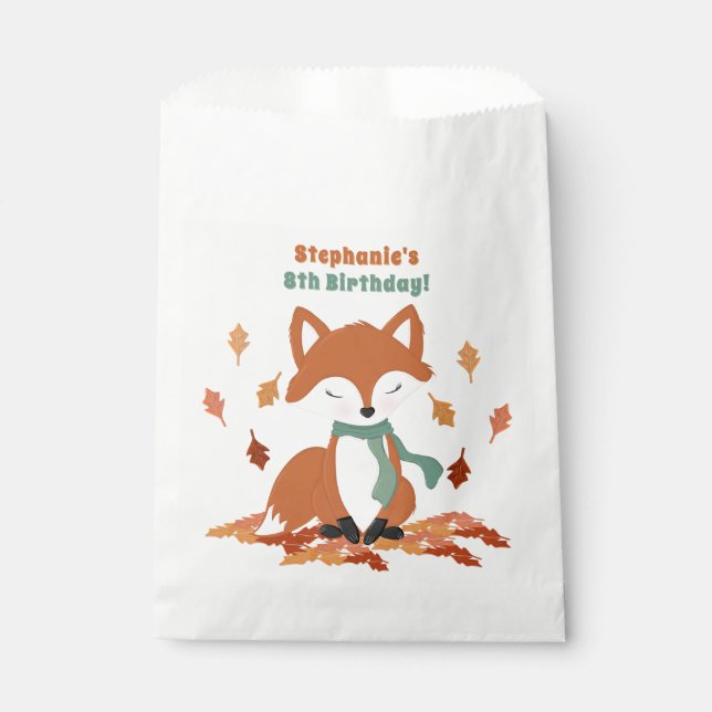 Fall Fox Woodland Geburtstag Geschenktütchen (Vorderseite)