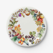 Fall Frucht- und Schmetterlingsdruckpapier-Teller