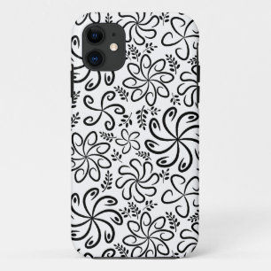 Fall Funky Schwarz-weiß Blume iPhone 5 11 Hülle