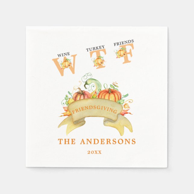 Fall Funny WTF Pumpkins Erntedank Fest Serviette (Vorderseite)