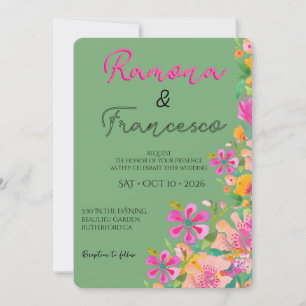 Fall Für Dich Aquarell Blumen Hochzeitseinladung Einladung