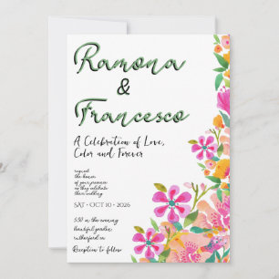 Fall Für Dich Aquarell Florale Hochzeitseinladung Einladung