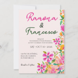 Fall Für Dich Aquarell Florale Hochzeitseinladung Einladung
