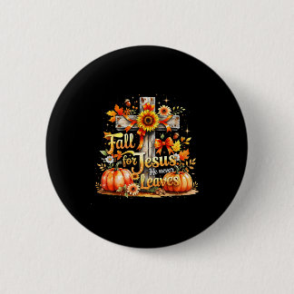 Fall Für Jesus Christlicher Kürbis Herbst Kreuz Button